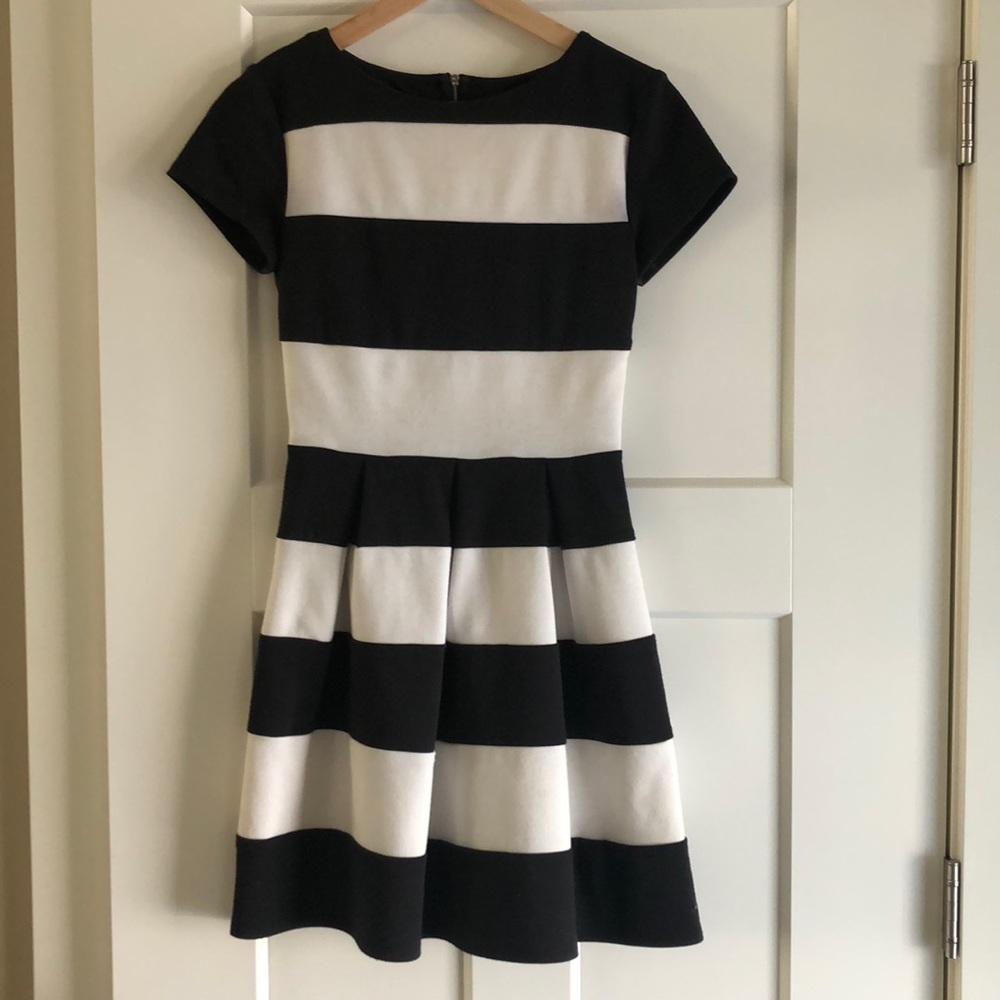Striped black & white dress